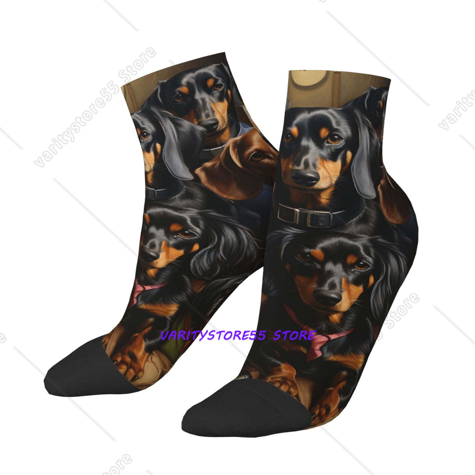 Socks Ankle Men - ถุงเท้าข้อสั้นลายดัชชุนด์ สำหรับผู้ชายและผู้หญิง สไตล์ลำลอง