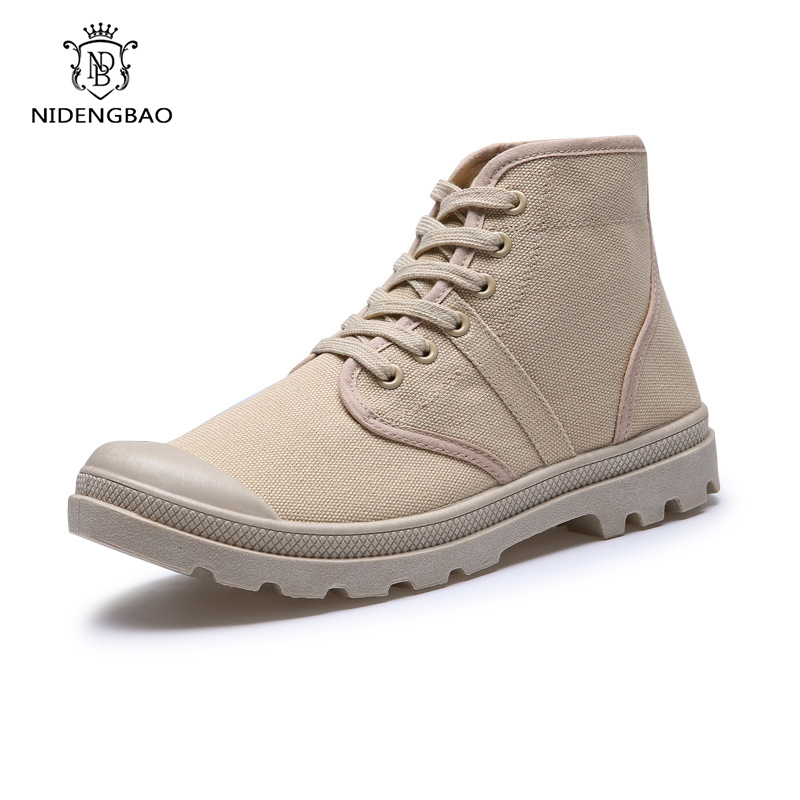 Mens Fashion Trainers - รองเท้าบูตผ้าใบลำลองสำหรับผู้ชาย, รองเท้าผ้าใบแฟชั่นทหารหุ้มข้อสูงผู้ชายรองเท้าผ้าใบ Comfort