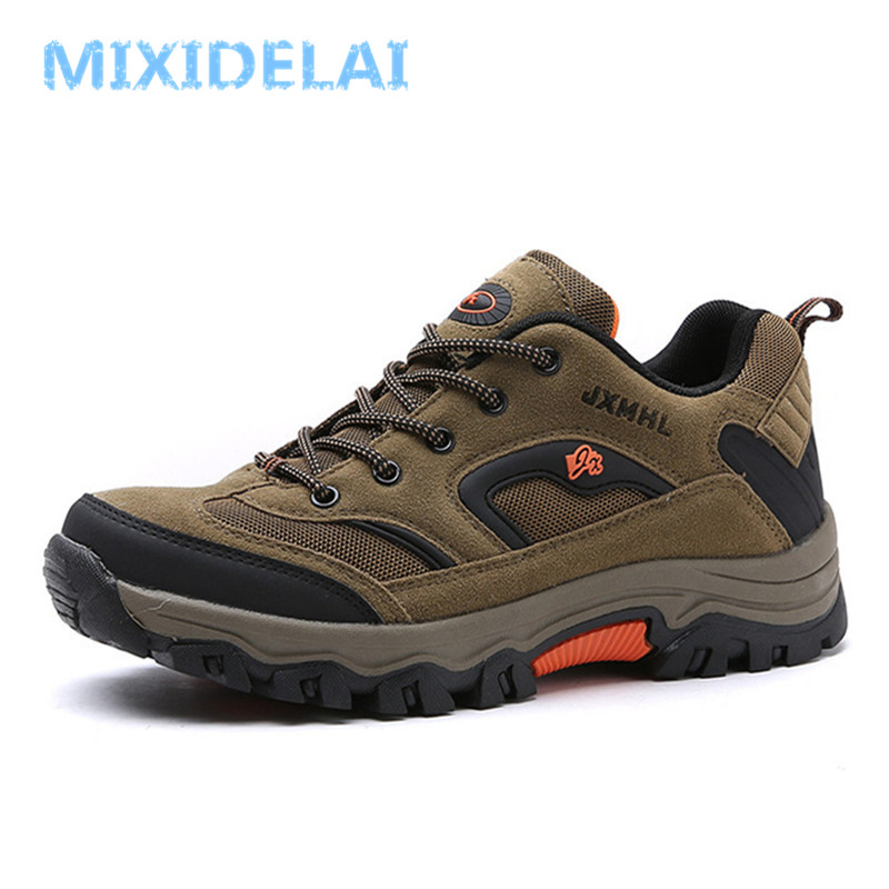 Mens Fashion Trainers - MIXIDELAI ขนาดใหญ่39-47รองเท้าผู้ชายแฟชั่นรองเท้าสบายกันน้ำกลางแจ้งสบายๆรองเท้า Lace-Up ฤดูใบไม้ผลิฤดูใบไม้ร่วงยางรองเท้าผ้าใบ