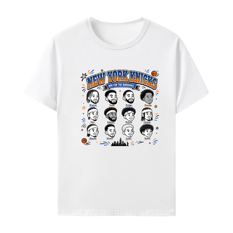 Men'S Fashion New York - เสื้อยืดนิวยอร์ก นิกส์ ไลนอัพสำหรับผู้ชายและผู้หญิงเสื้อผ้าฝ้ายฤดูร้อนโอเวอร์ไซส์แฟชั่นคอกลมแขนสั้นเสื้อยืดสตรีทแวร์