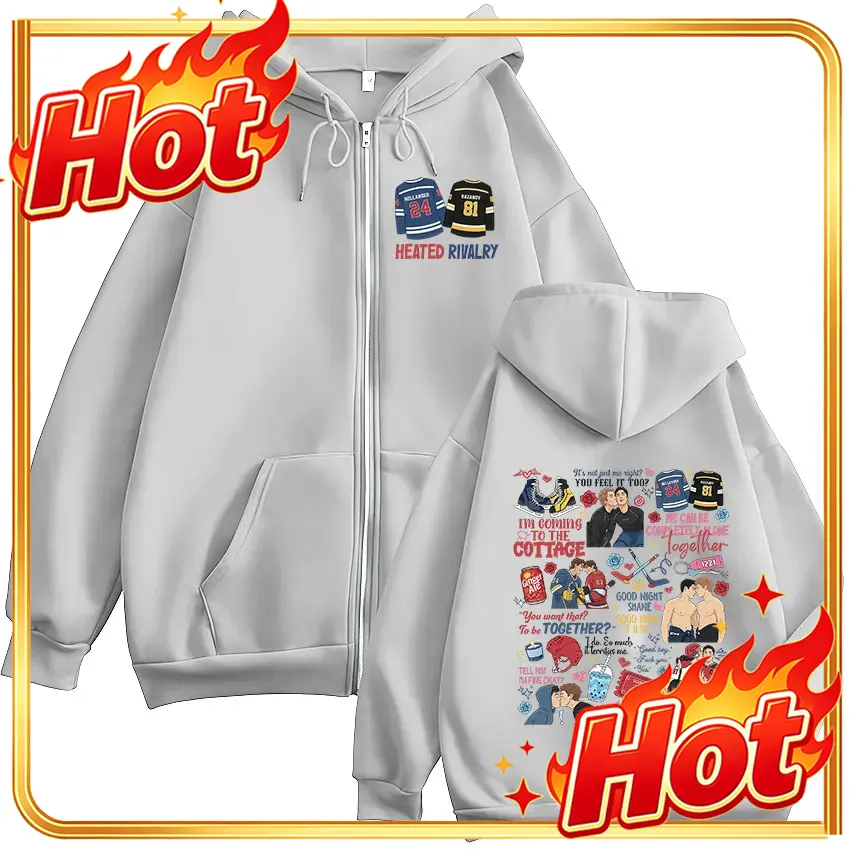 Mens Fashion Zip Up Hoodies - เสื้อฮู้ดซิปพิมพ์ลาย Heated Rivalry แฟชั่นชายหญิง สไตล์ฮาราจูกุ แขนยาว