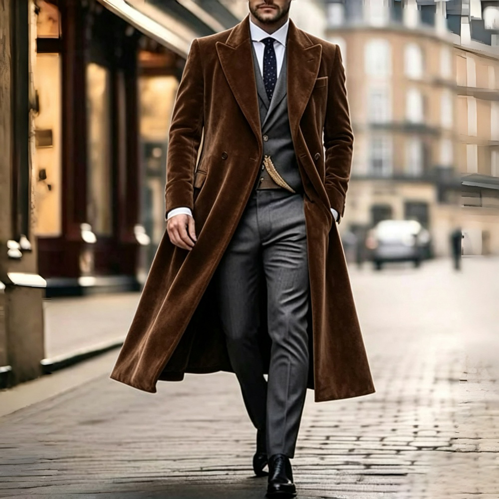 Men'S Fashion X - เสื้อสูทกำมะหยี่ทรงยาวสำหรับผู้ชาย เหมาะสำหรับงานแต่งงาน งานเลี้ยง งานพรอม งานกลางคืน งานธุรกิจ