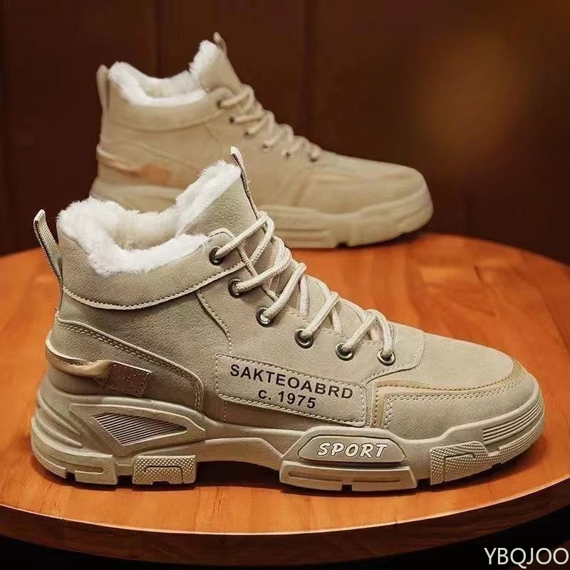 Men'S Fashion News - รองเท้าบูททำงานผู้ชายแฟชั่นอเนกประสงค์ทรงสูง รุ่นใหม่สำหรับฤดูใบไม้ร่วงและฤดูหนาว รองเท้าผ้าฝ้ายบุผ้าอุ่นสบาย รองเท้ากันลื่นสำหรับหิมะ