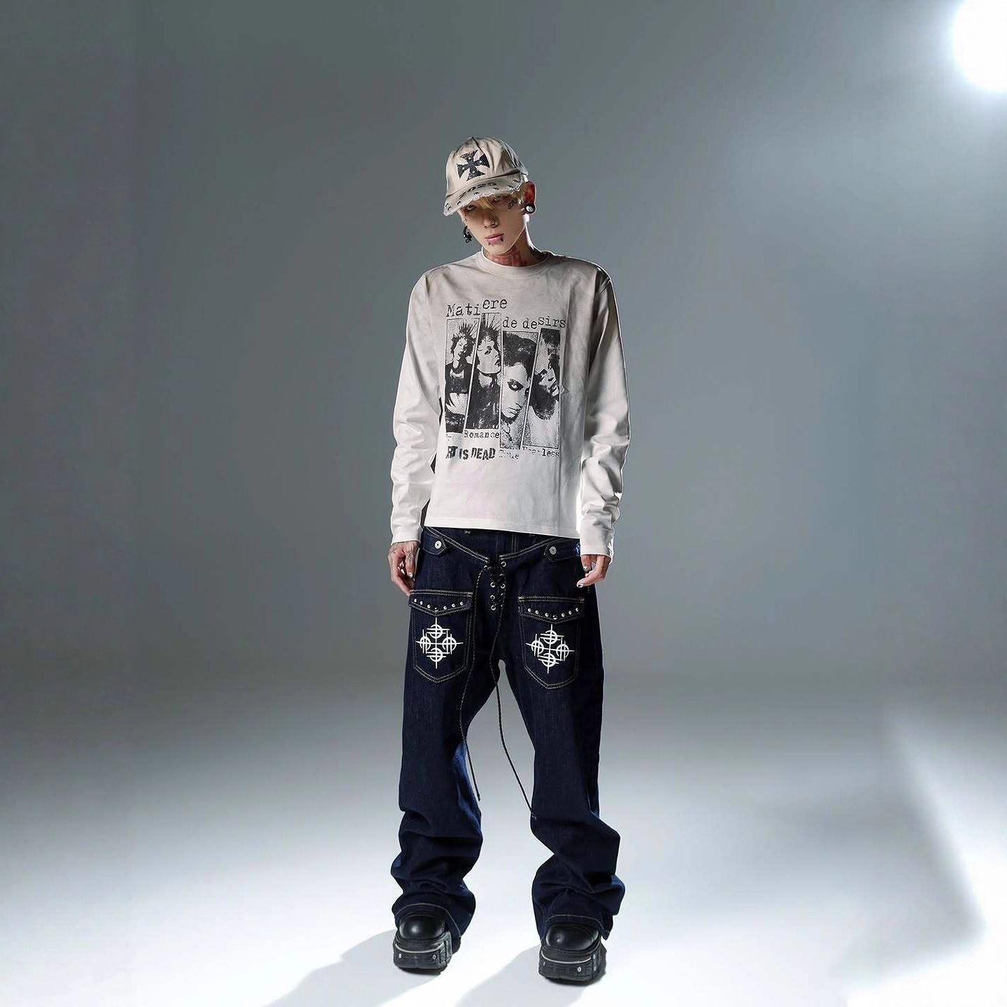 เสื้อยืดแขนยาวคอกลมสไตล์ฮาราจู - Men'S Fashion T Shirts บทวิจารณ์และราคา