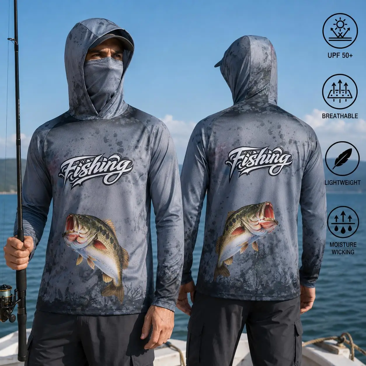 เสื้อตกปลาแบบมีฮู้ดสำหรับผู้ชา - Mens Fashion Summer บทวิจารณ์และราคา