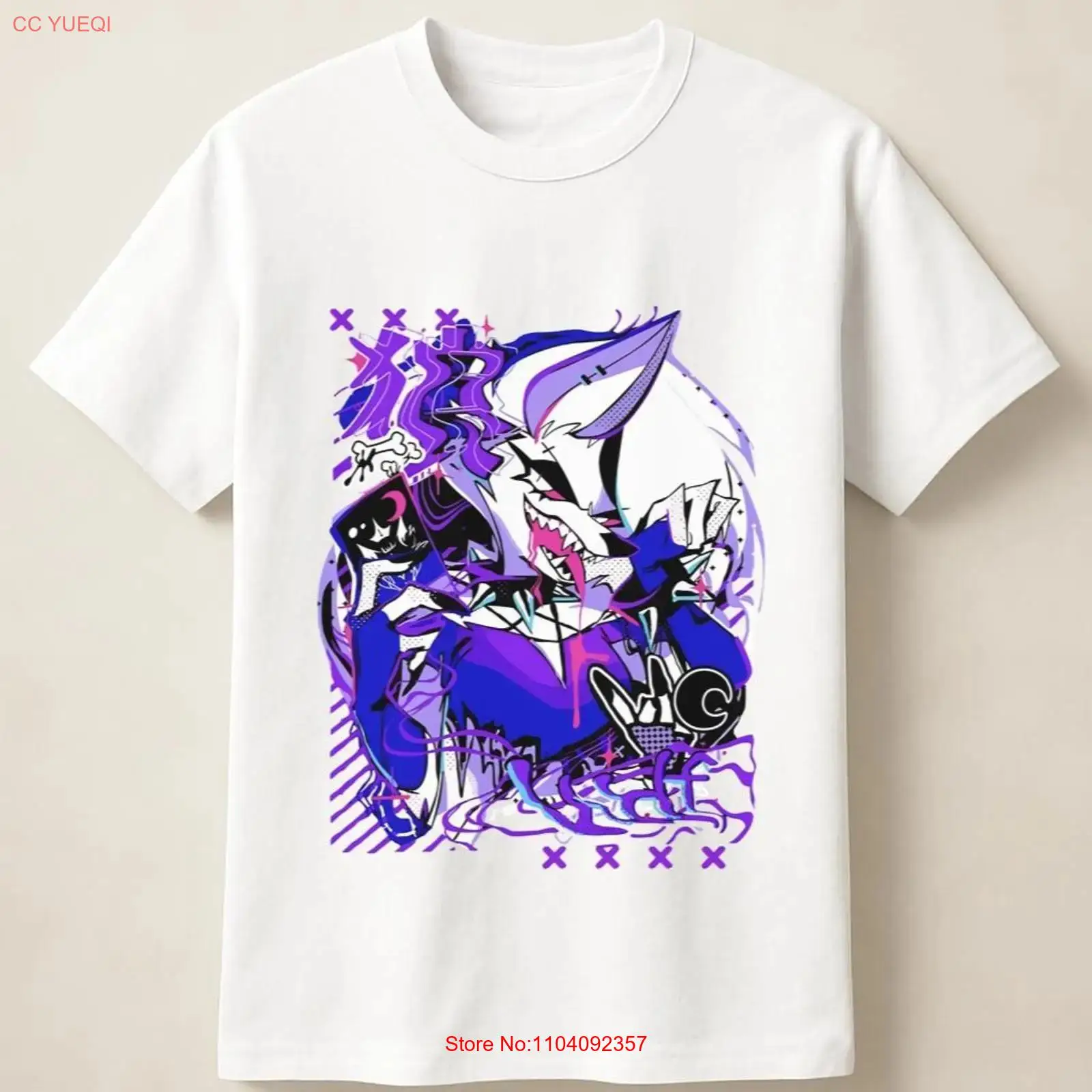 เสื้อยืดลายกราฟฟิตี้หมาป่าอนิเ - Poster Men Fashion บทวิจารณ์และราคา