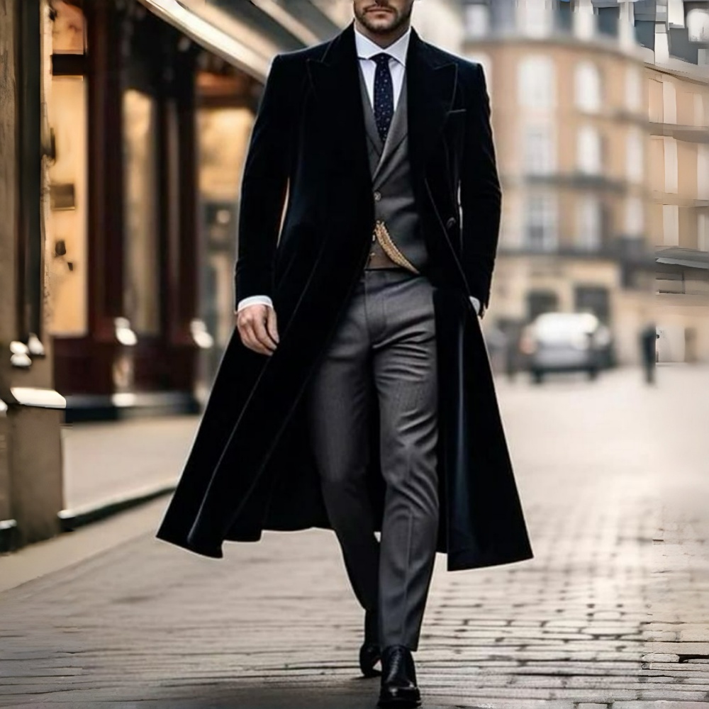 เสื้อสูทกำมะหยี่ทรงยาวสำหรับผู - Men'S Fashion X บทวิจารณ์และราคา