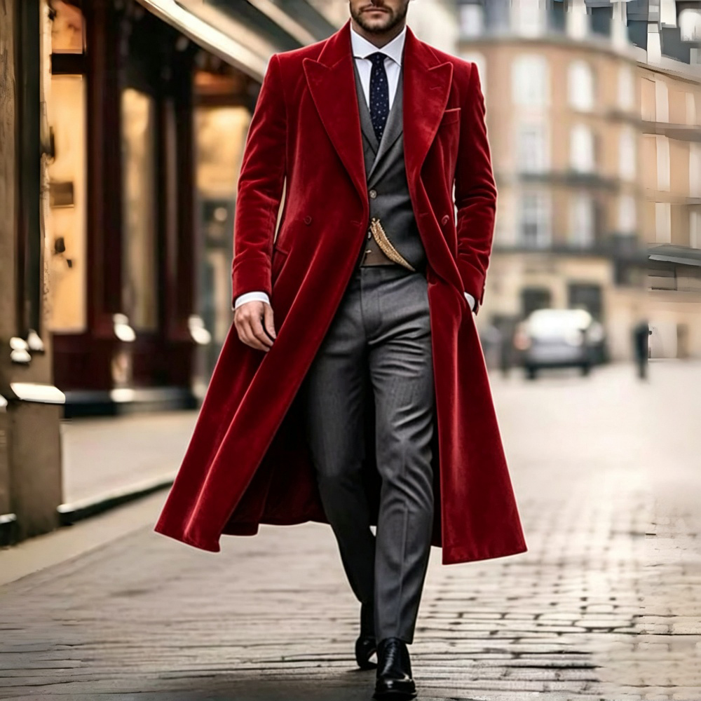 เสื้อสูทกำมะหยี่ทรงยาวสำหรับผู - Men'S Fashion X บทวิจารณ์และราคา