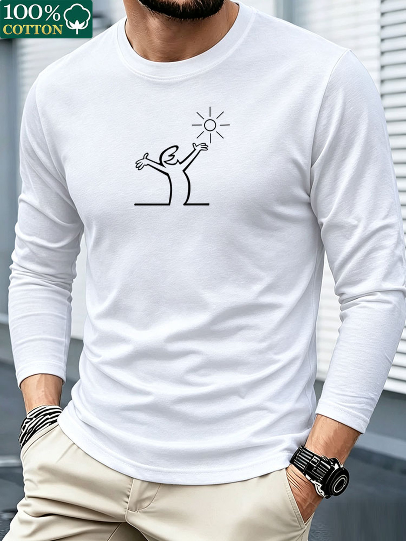 เสื้อยืดแขนยาวผู้ชาย คอตตอน 10 - Mens Fashion Summer บทวิจารณ์และราคา