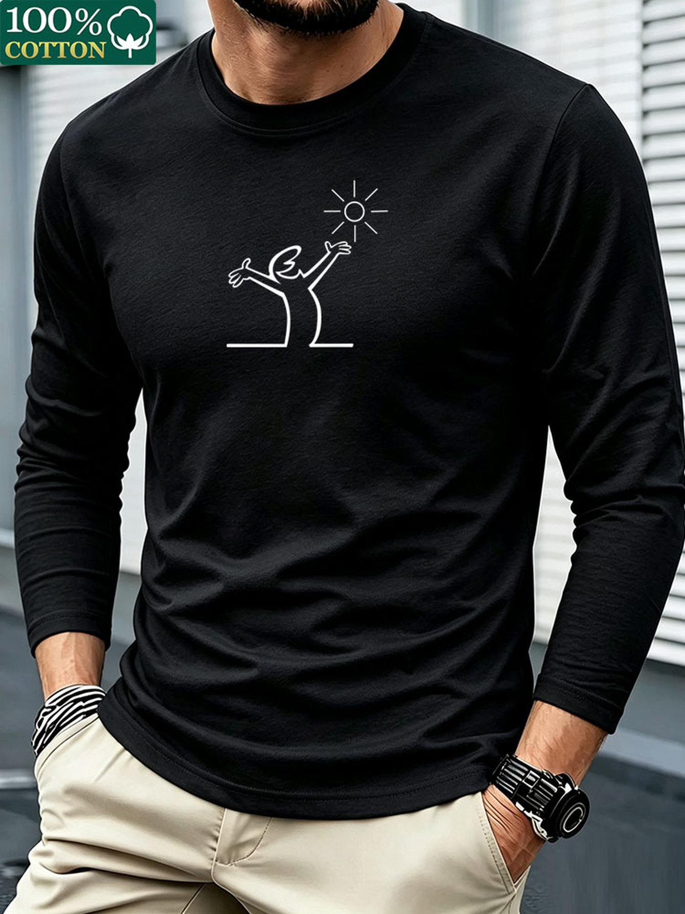 เสื้อยืดแขนยาวผู้ชาย คอตตอน 10 - Mens Fashion Summer บทวิจารณ์และราคา