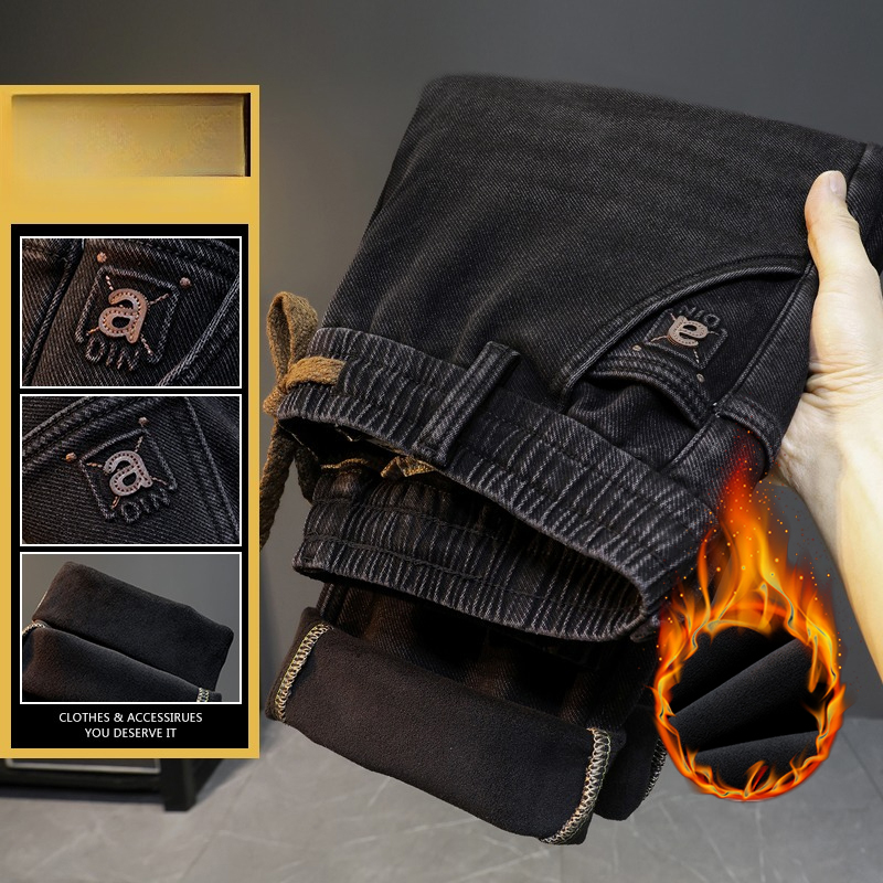 กางเกงยีนส์บุขนสำหรับผู้ชาย คอ - Men'S Fashion Grey Jeans บทวิจารณ์และราคา