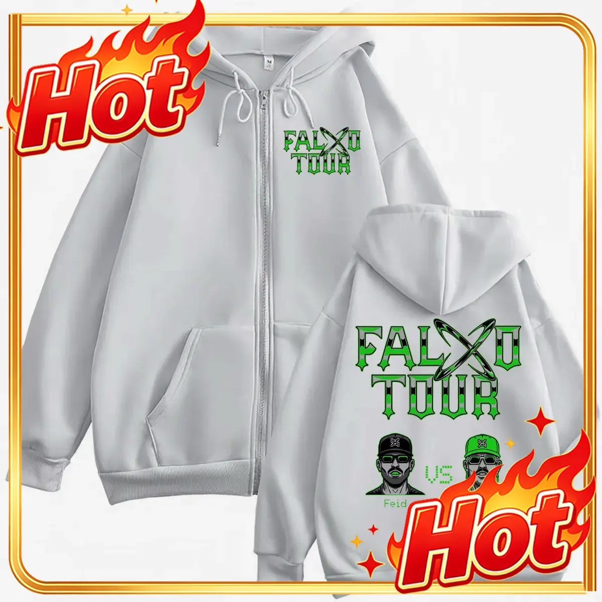 เสื้อฮู้ดซิป Feid Vs Ferxxo Fa - Mens Fashion Zip Up Hoodies บทวิจารณ์และราคา