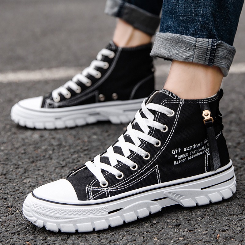 รองเท้าผ้าใบผู้ชายแบบหุ้มข้อ ร - Mens Fashion Trainers บทวิจารณ์และราคา